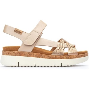 image:imagePIKOLINOS Palma W4N0968 Womens Sandals  Stylish Premium Leather Wedge Sandals  Cushioned Insole Hook amp Loop Closure UltraLight Sole for Everdat WalkingChampagne