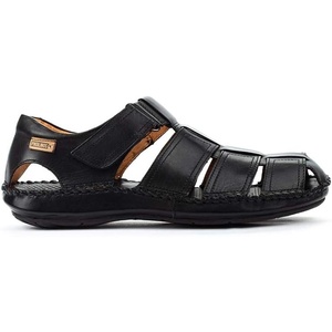image:imagePIKOLINOS Tarifa 06J5433 Mens Sandals  Premium Calfskin Leather  Cushioned Insole Hook amp Loop Closure Lightweight Sole  Spring and Summer Style and ComfortBlack